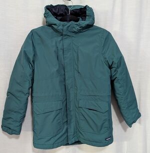 Lands End Boys Green Two In One Winter And Fall Coat In Like New Condition 10/12